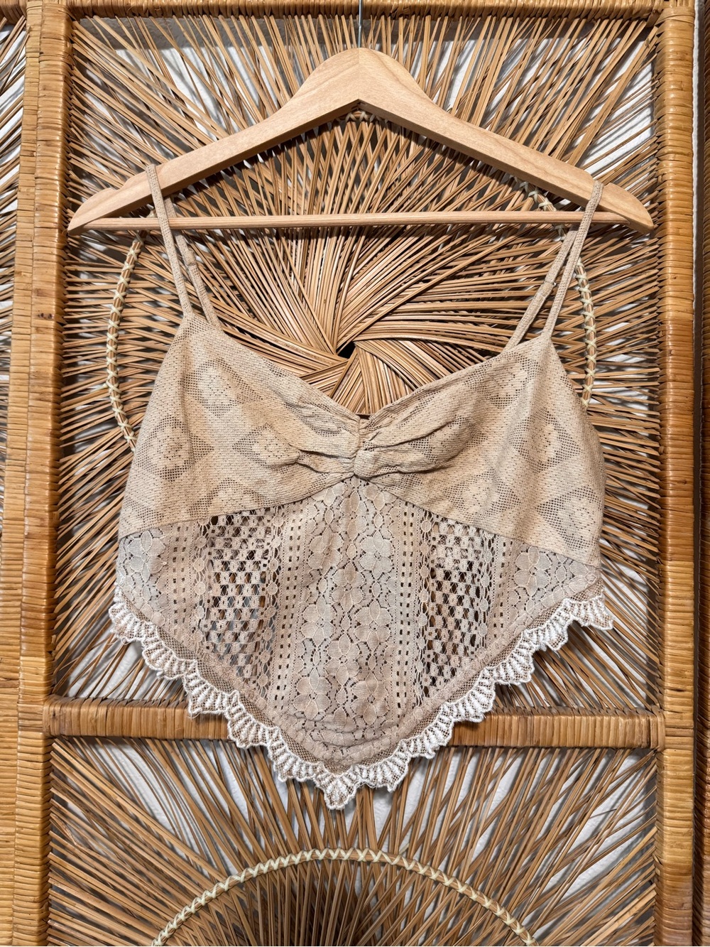 Free People Set| OOAK Hand Tea Dyed by me| Boho Lace Maxi Skirt - Beige| Sz: 2 - Picture 2 of 16